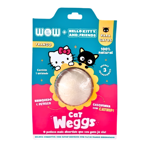 Petisco Natural Para Gatos Weggs Frango com Catnip