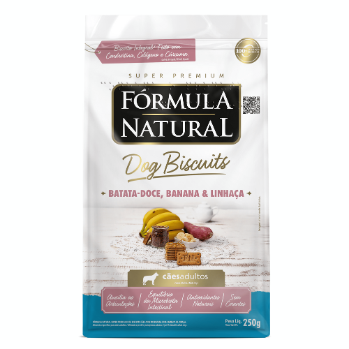 Biscoito Fórmula Natural Batata Doce e Banana Cães Adultos 250g