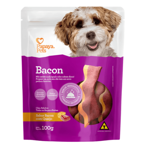 Petisco Para Cães Tiras de Bacon com Queijo Papaya Pets 100g