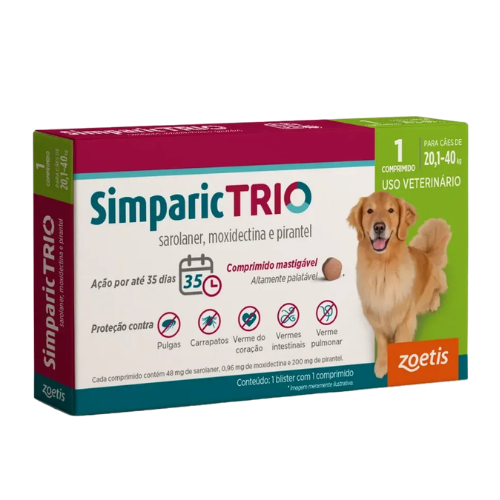 Simparic Trio 48mg 1 Comprimido 20,1 a 40kg
