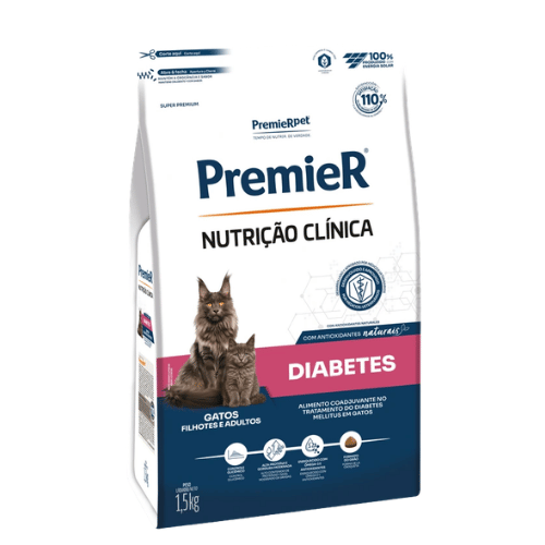 Ração Premier Nutrição Clínica Gatos Diabetes 1,5kg