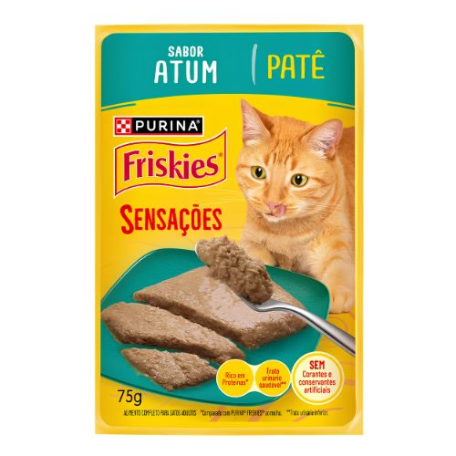 Ração Úmida Friskies Sachê Patê de Atum Gatos Adultos 75g