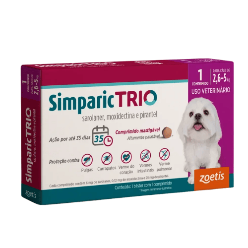 Simparic Trio 6mg 1 Comprimido 2,6 a 5kg