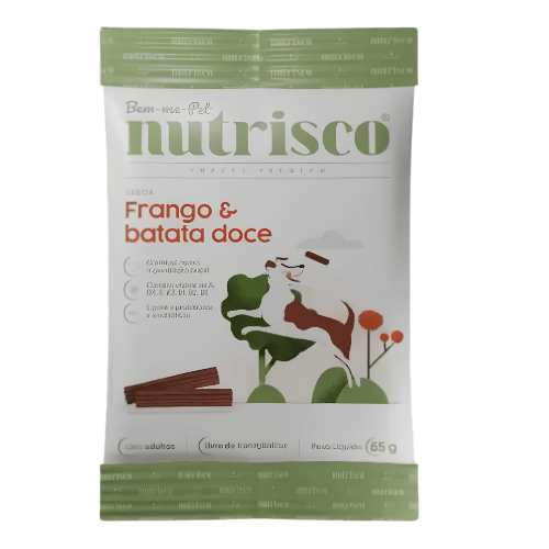 Petisco Nutrisco Cães Frango e Batata Doce 65g (Val. 11/11/26)